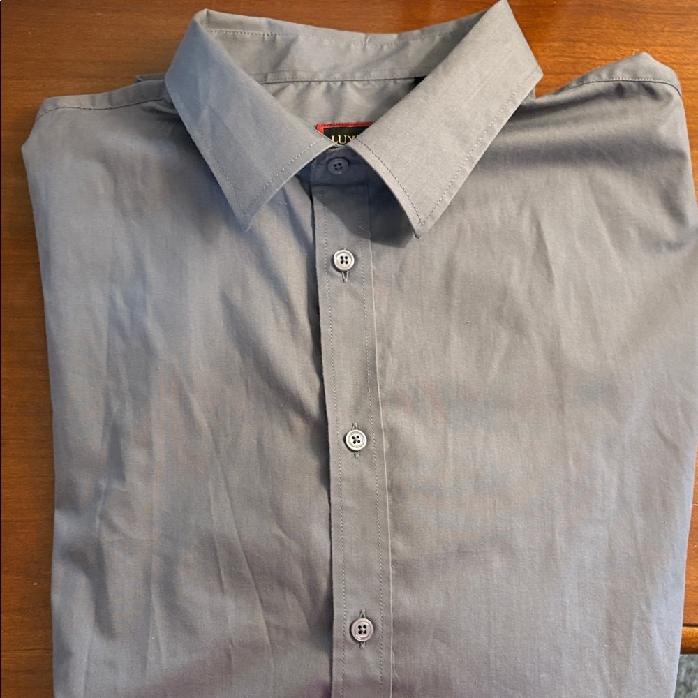 Elegant Gray Dress Shirt for Men XL long sleeve